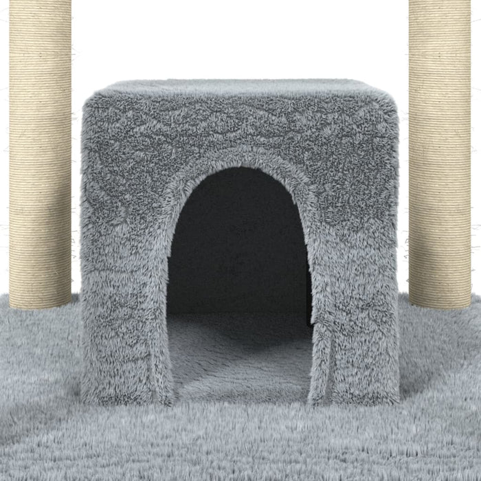 Albero per Gatti con Tiragraffi in Sisal Grigio Chiaro 174 cm cod mxl 13114