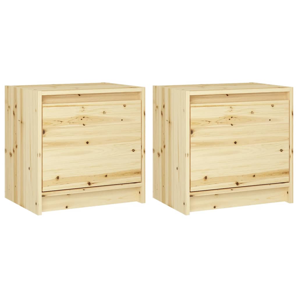 Comodini 2 pz 40x30,5x40 cm in Legno Massello di Abete 809356