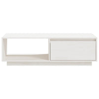 Tavolino da Salotto Bianco 110x50x33,5cm Legno Massello di Pino cod mxl 29791