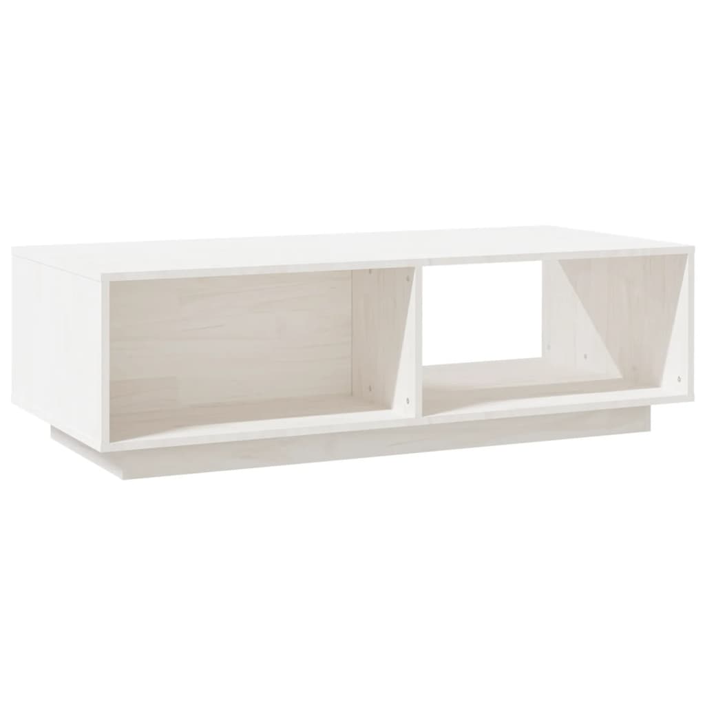 Tavolino da Salotto Bianco 110x50x33,5cm Legno Massello di Pino cod mxl 29791