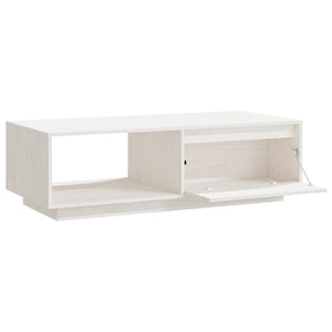 Tavolino da Salotto Bianco 110x50x33,5cm Legno Massello di Pino cod mxl 29791