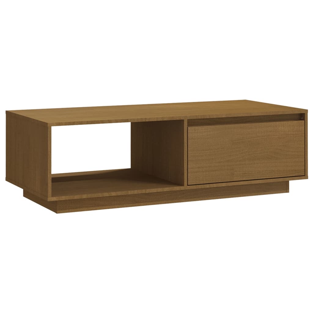 Tavolino da Salotto Miele 110x50x33,5 cm Legno Massello di Pino