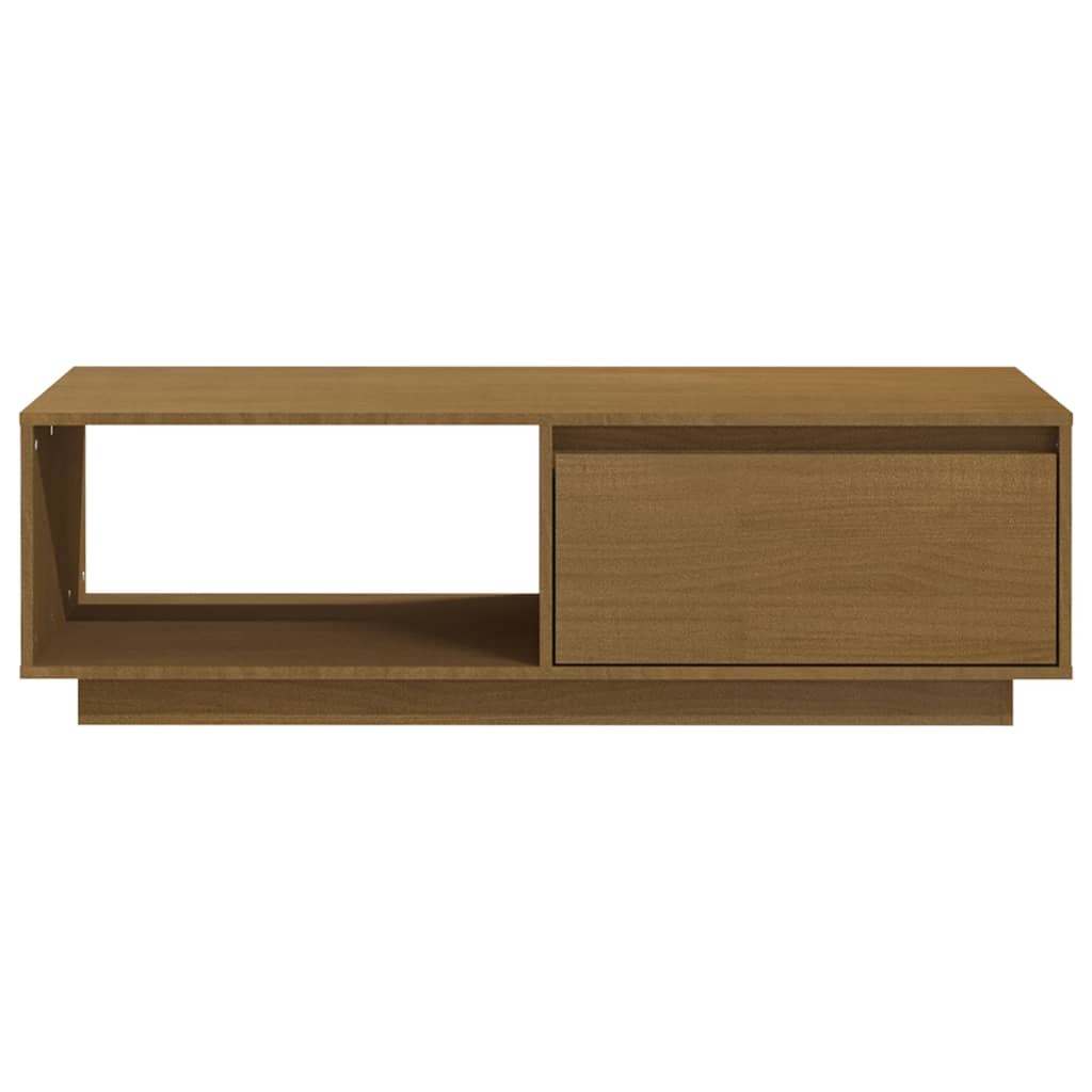 Tavolino da Salotto Miele 110x50x33,5 cm Legno Massello di Pino