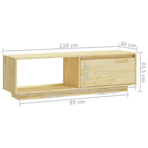 Mobile Porta TV 110x30x33,5 cm in Legno Massello di Pino cod mxl 16479