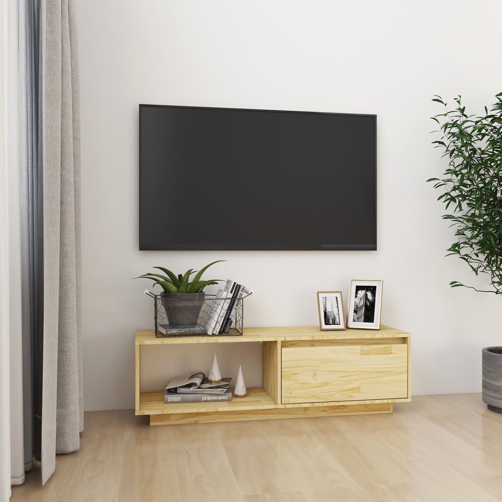 Mobile Porta TV 110x30x33,5 cm in Legno Massello di Pino cod mxl 16479