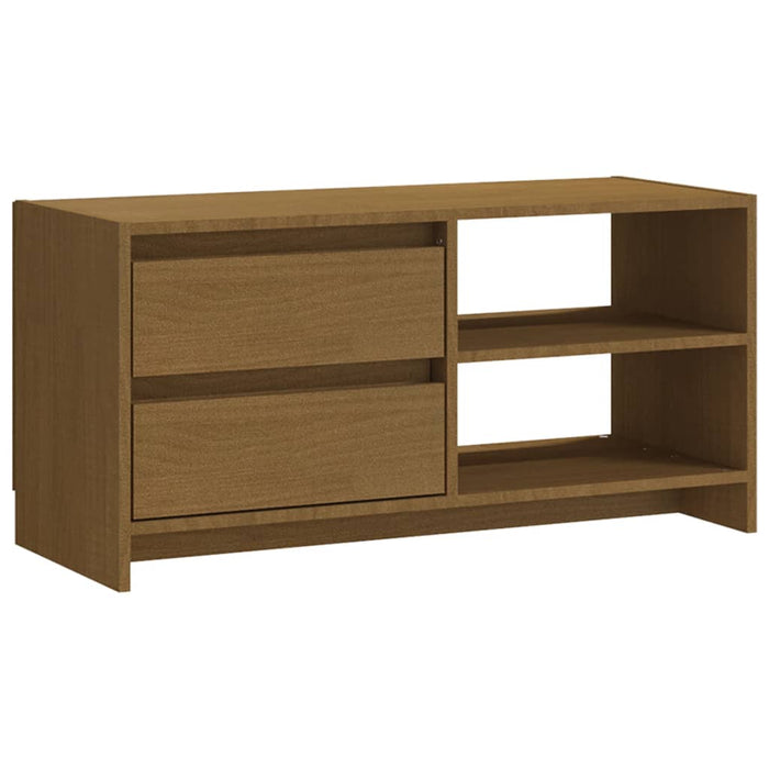 Mobile Porta TV Marrone Miele 80x31x39 cm in Legno di Pino 809897