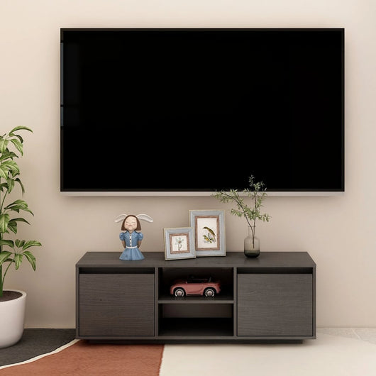 Mobile Porta TV Grigio 110x30x40 cm in Legno Massello di Pino cod mxl 25196