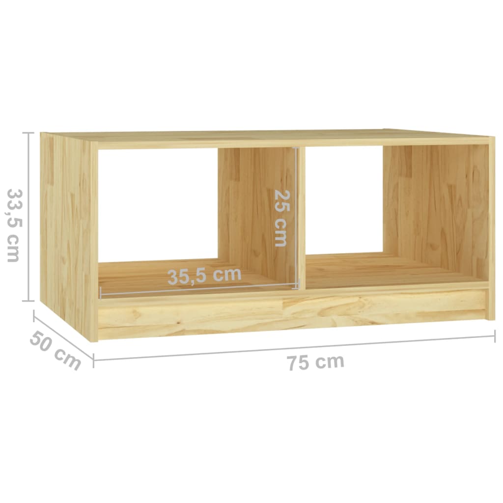 Tavolino da Salotto 75x50x33,5 cm Legno Massello di Pino cod mxl 21101