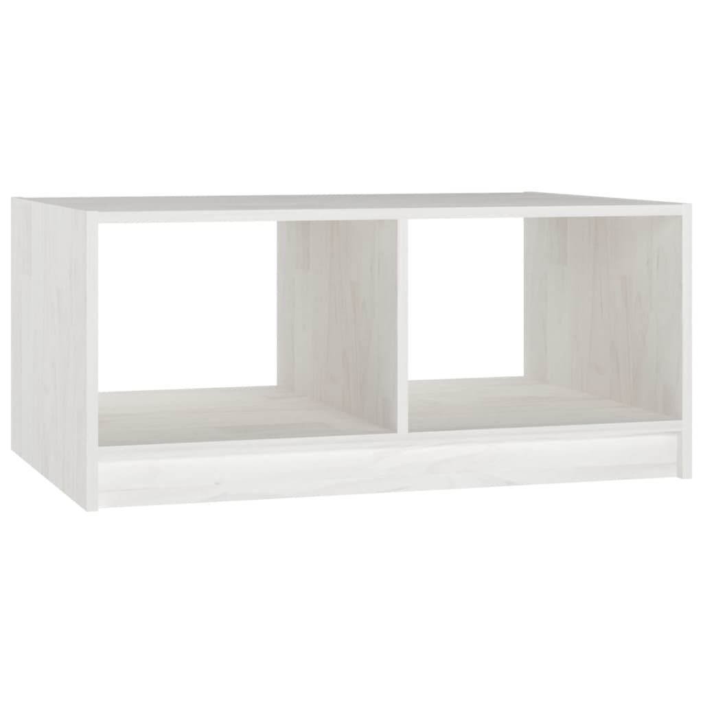 Tavolino da Salotto Bianco 75x50x33,5 cm Legno Massello di Pino cod mxl 23358