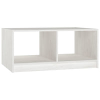 Tavolino da Salotto Bianco 75x50x33,5 cm Legno Massello di Pino cod mxl 23358