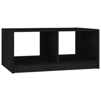 Tavolino da Salotto Nero 75x50x33,5 cm Legno Massello di Pino 809910