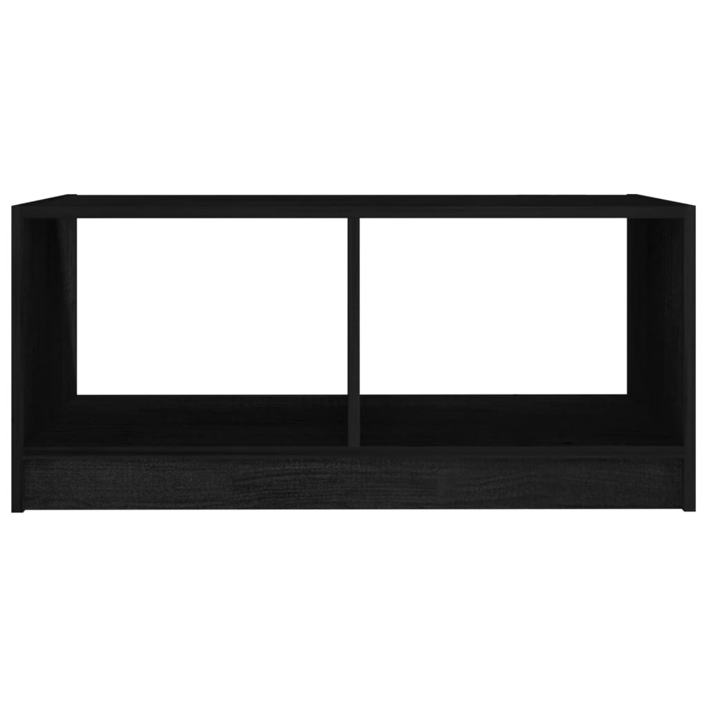 Tavolino da Salotto Nero 75x50x33,5 cm Legno Massello di Pino 809910