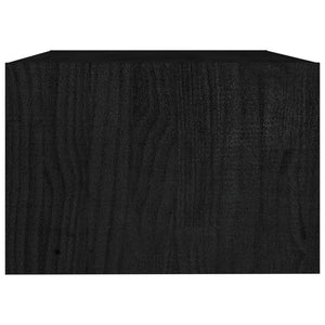 Tavolino da Salotto Nero 75x50x33,5 cm Legno Massello di Pino 809910