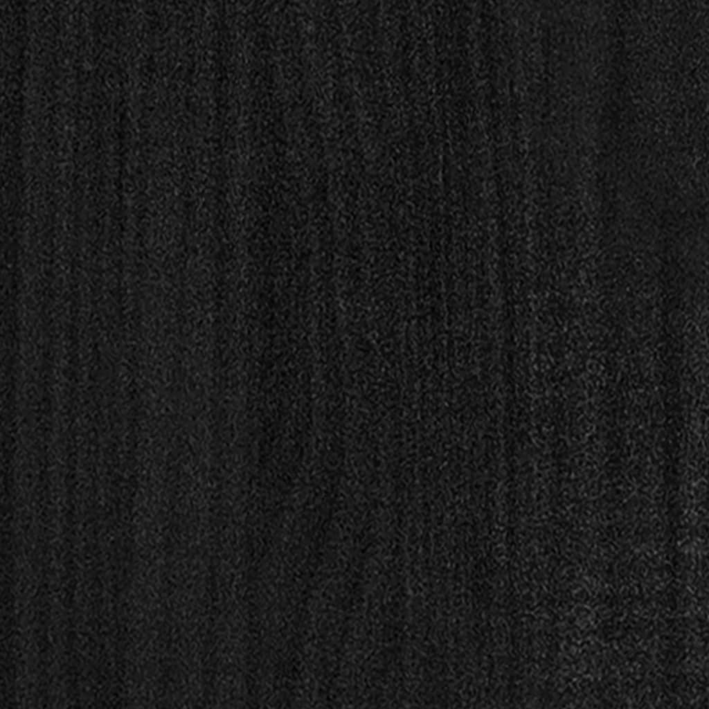 Tavolino da Salotto Nero 75x50x33,5 cm Legno Massello di Pino 809910