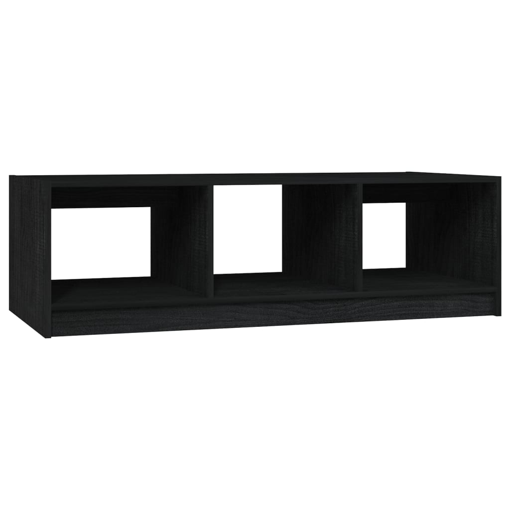 Tavolino da Salotto Nero 110x50x34 cm Legno Massello di Pino 809916