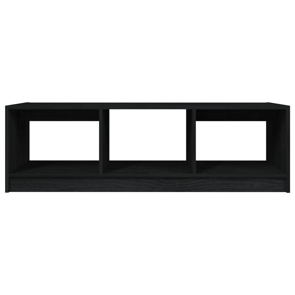 Tavolino da Salotto Nero 110x50x34 cm Legno Massello di Pino 809916