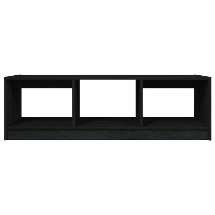 Tavolino da Salotto Nero 110x50x34 cm Legno Massello di Pino 809916