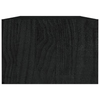 Tavolino da Salotto Nero 110x50x34 cm Legno Massello di Pino