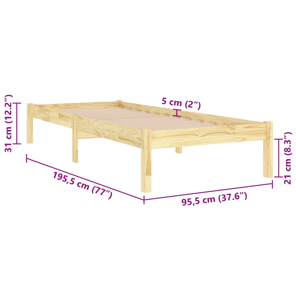 Giroletto in Legno Massello 90x190 cm 3FT Single cod mxl 62095