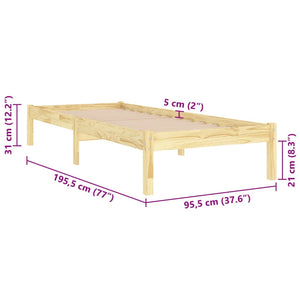 Giroletto in Legno Massello 90x190 cm 3FT Single cod mxl 62095