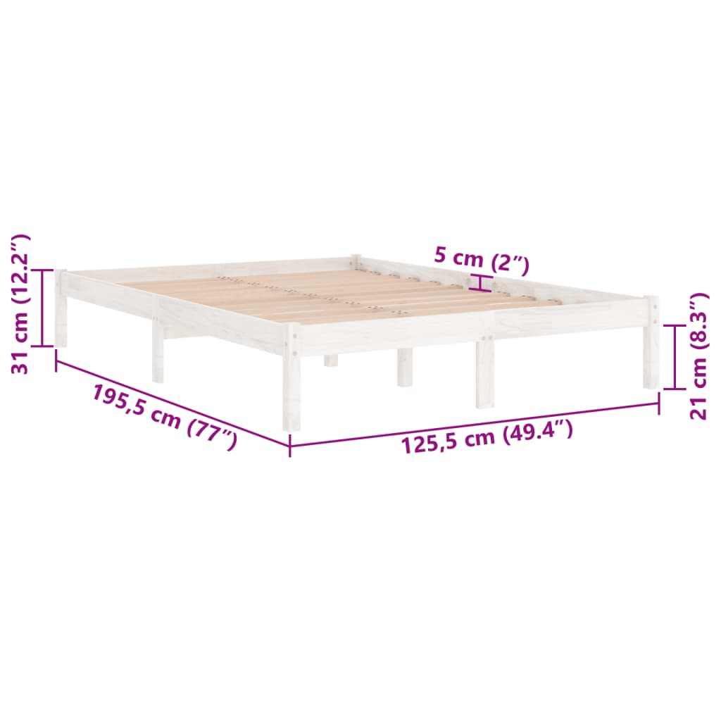 Giroletto Bianco in Legno Massello 120x190cm 4FT Small Double cod mxl 50640