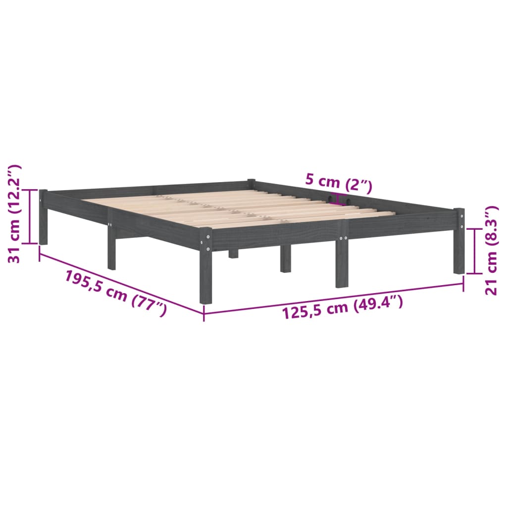 Giroletto Grigio Legno Massello 120x190cm 4FT Small Double 809989