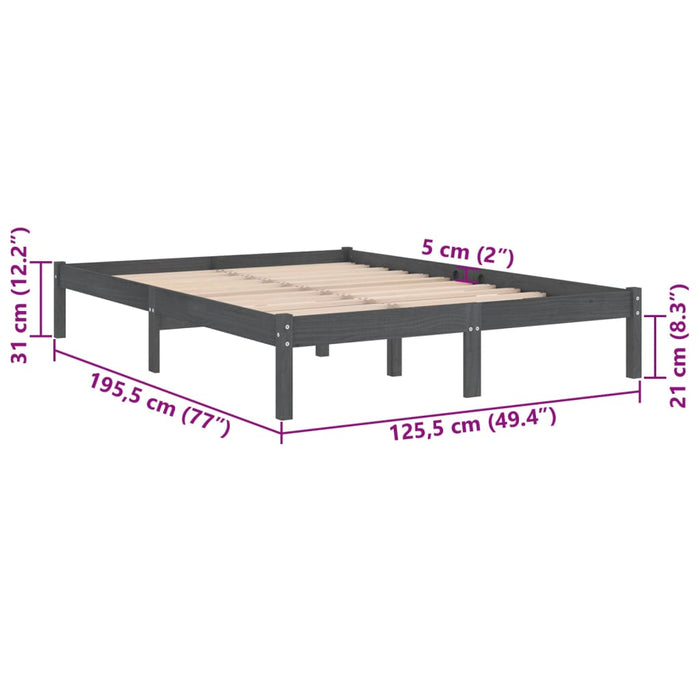 Giroletto Grigio Legno Massello 120x190cm 4FT Small Double 809989