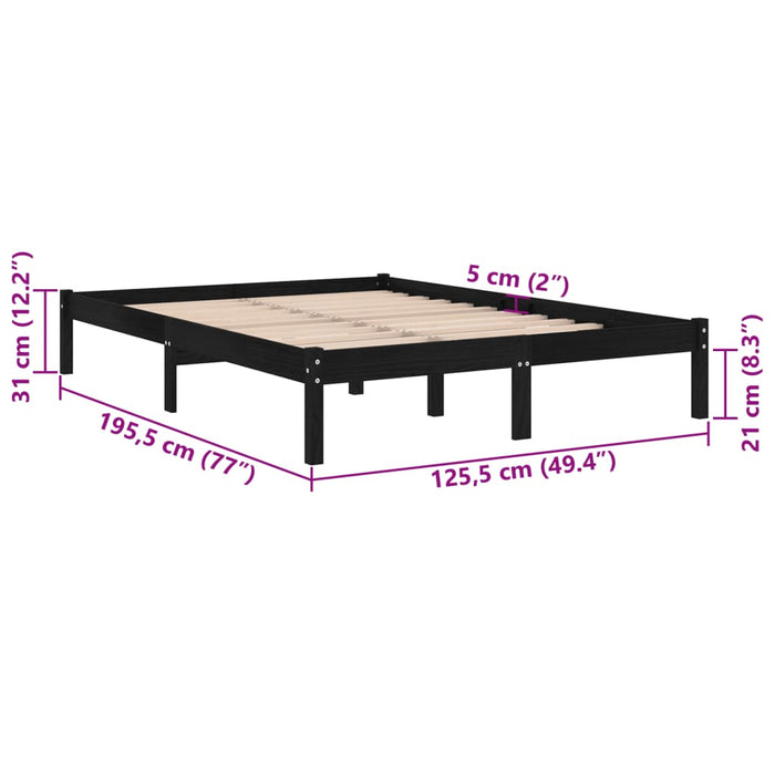 Giroletto Legno Massello Nero 120x190cm 4FT Small Double cod mxl 62268