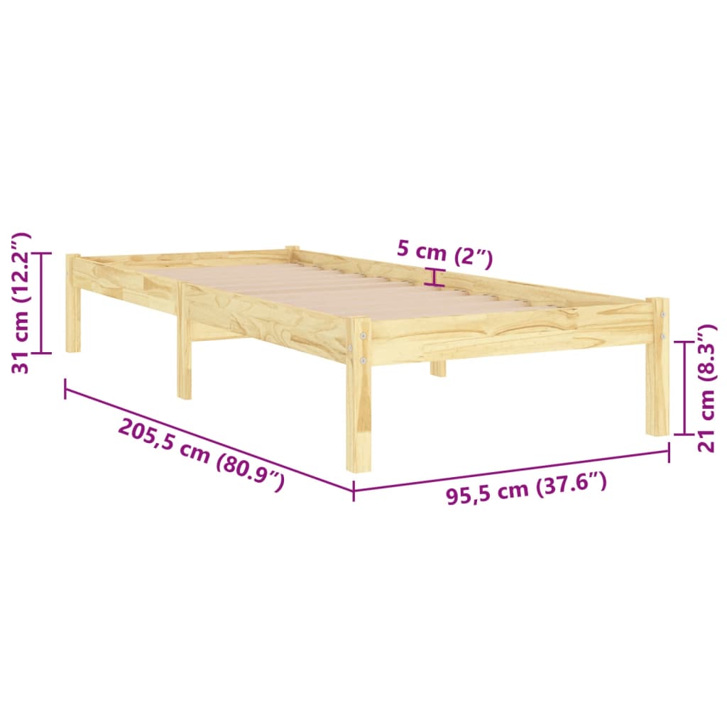 Giroletto in Legno Massello di Pino 90x200 cm cod mxl 65325