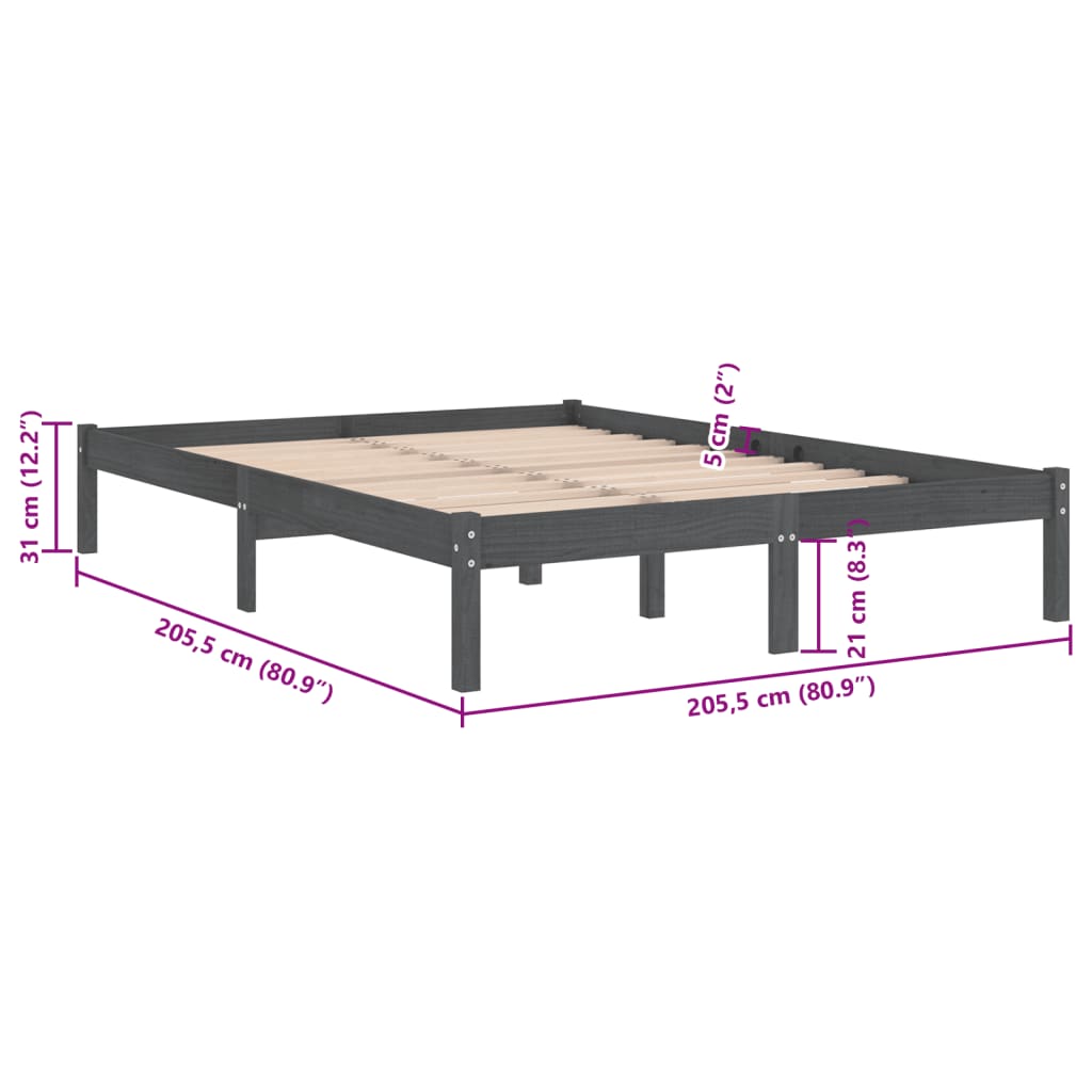 Giroletto Grigio in Legno Massello di Pino 200x200 cm cod mxl 56131