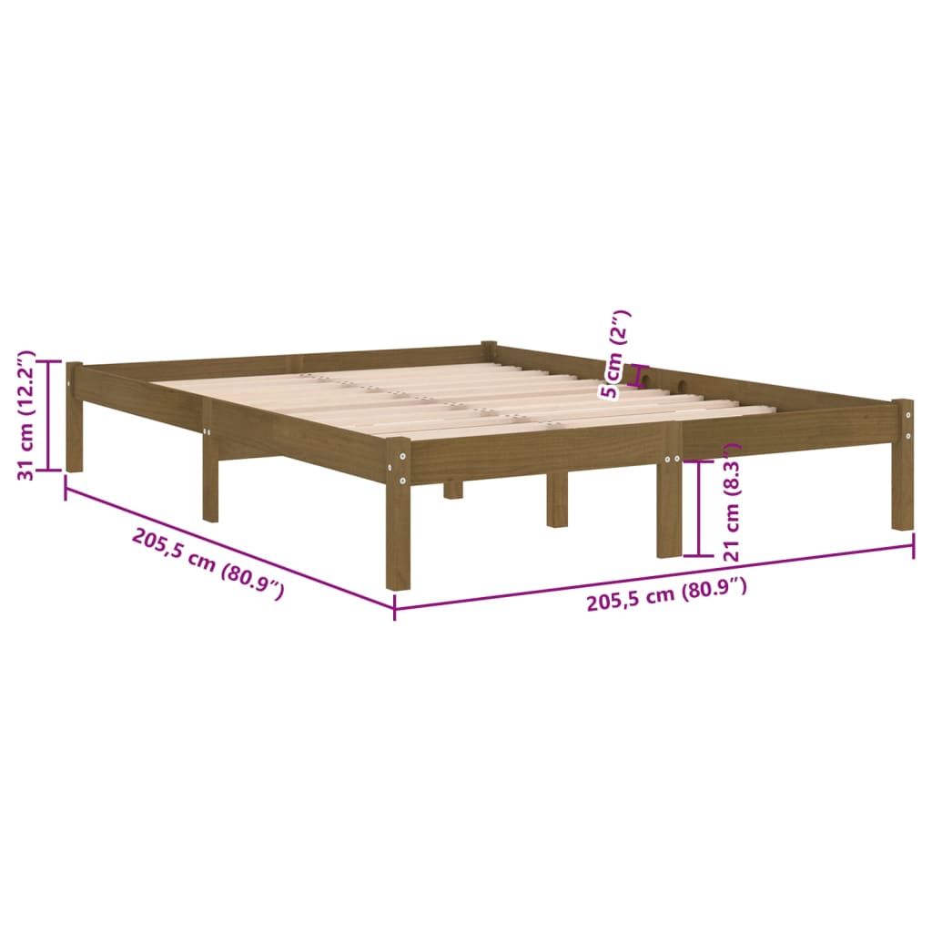 Giroletto Marrone Miele in Legno Massello di Pino 200x200 cm 810040