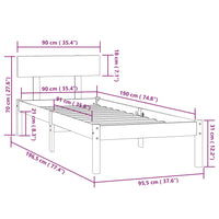 Giroletto in Legno Massello di Pino 90x190 cm UK Single 810112