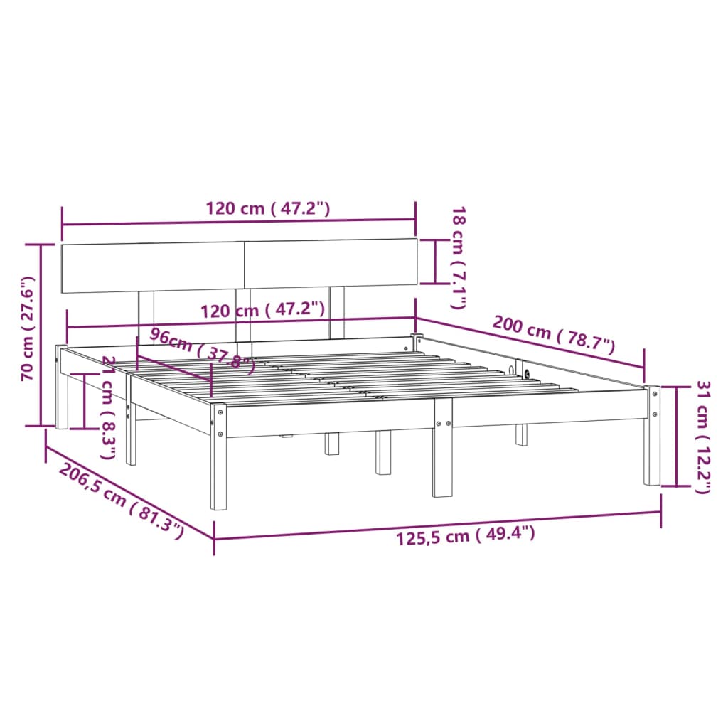 Giroletto in Legno Massello di Pino 120x200 cm cod mxl 50467