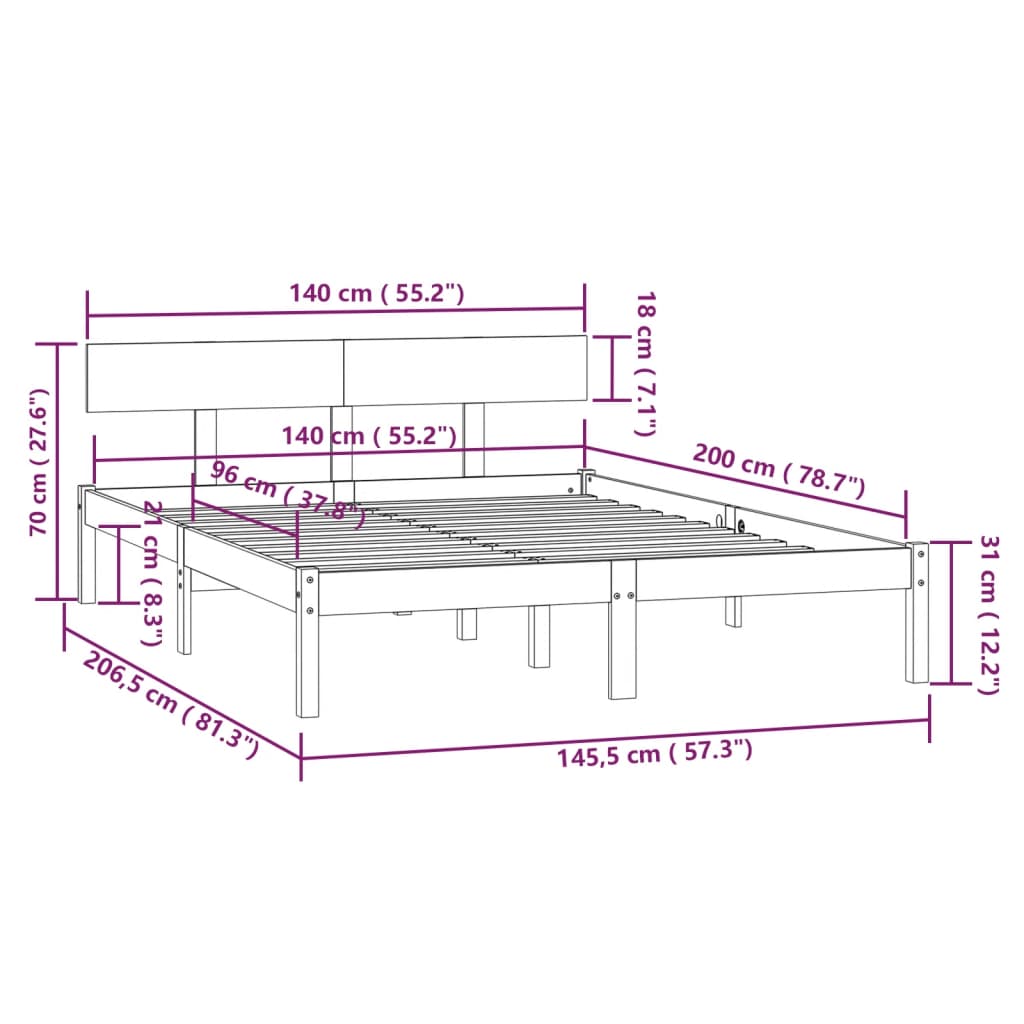 Giroletto in Legno Massello di Pino 140x200 cm cod mxl 60973