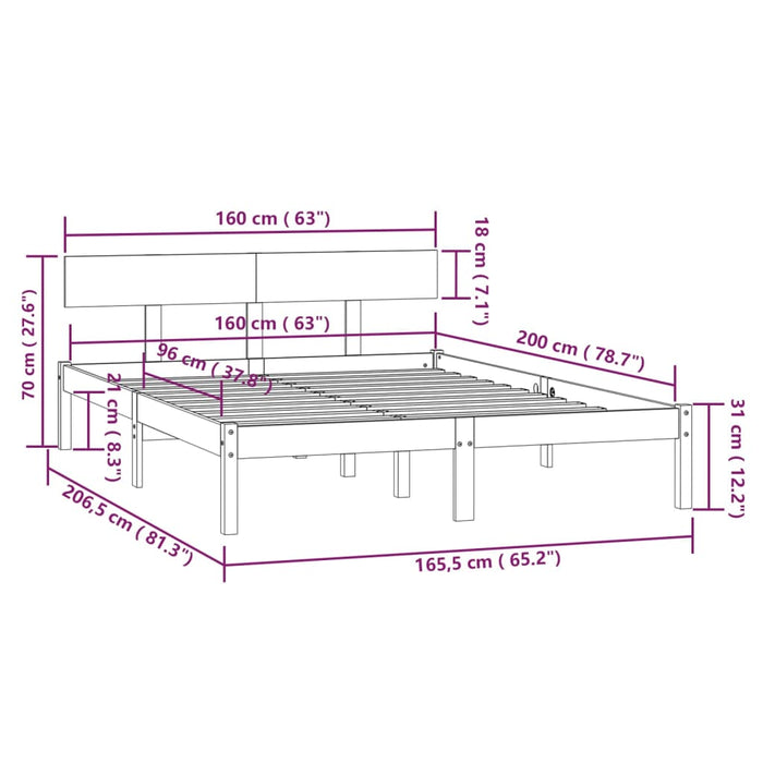 Giroletto in Legno Massello di Pino 160x200 cm cod mxl 41410