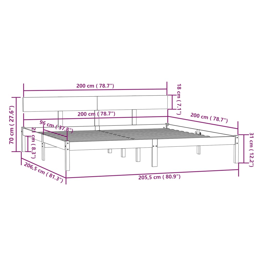 Giroletto in Legno Massello di Pino 200x200 cm cod mxl 55749