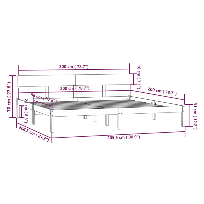 Giroletto in Legno Massello di Pino 200x200 cm cod mxl 55749