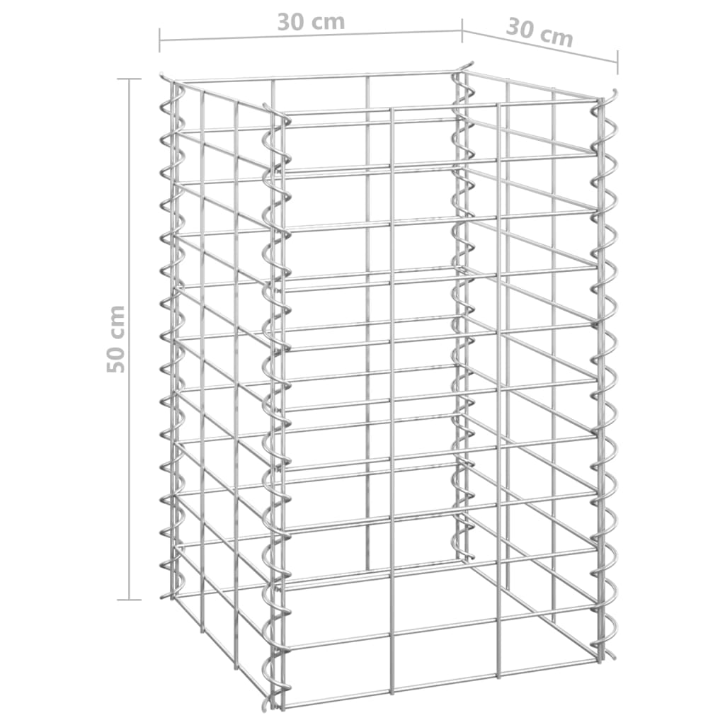 Fioriere Rialzate a Gabbione 3 pz 30x30x50 cm in Ferro cod mxl 67376