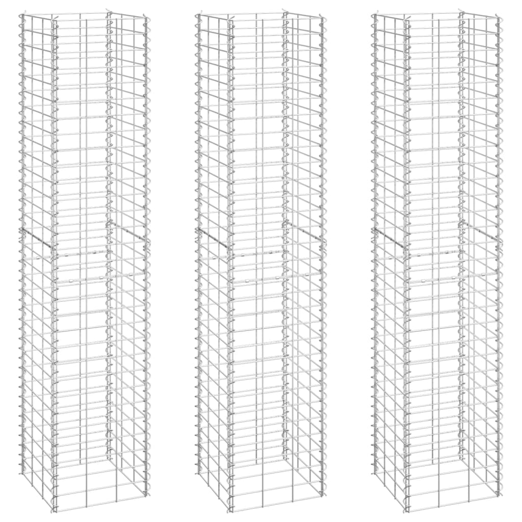 Fioriere Rialzate a Gabbione 3 pz 30x30x150 cm in Ferro cod mxl 67366