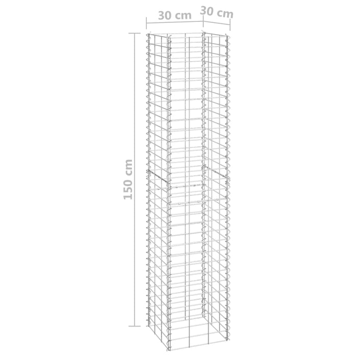 Fioriere Rialzate a Gabbione 3 pz 30x30x150 cm in Ferro cod mxl 67366