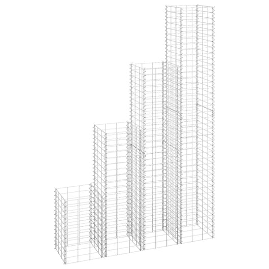 Fioriere Rialzate Gabbione 4 pz 30x30x50/100/150/200 cm Ferro