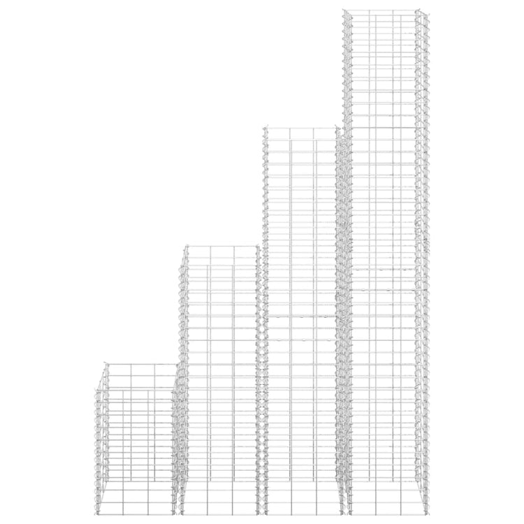 Fioriere Rialzate Gabbione 4 pz 30x30x50/100/150/200 cm Ferro