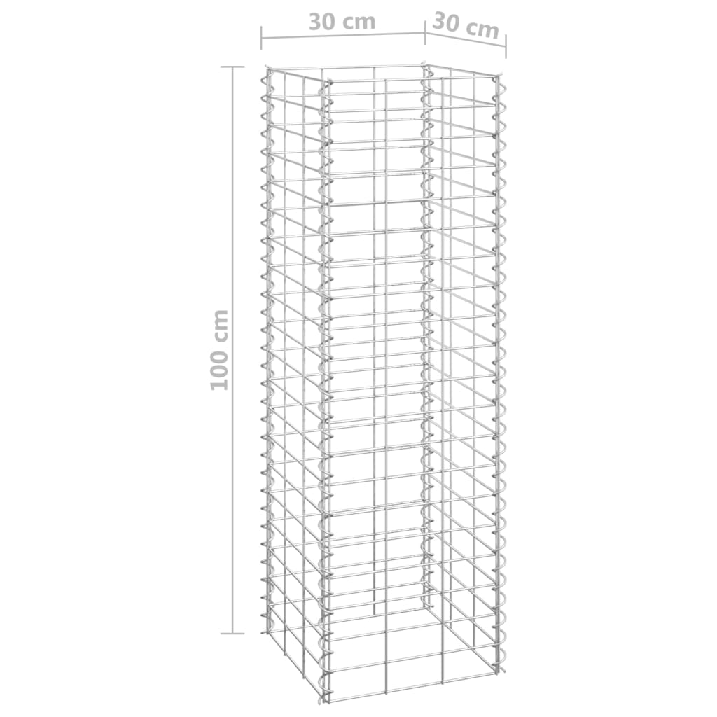 Fioriere Rialzate Gabbione 4 pz 30x30x50/100/150/200 cm Ferro