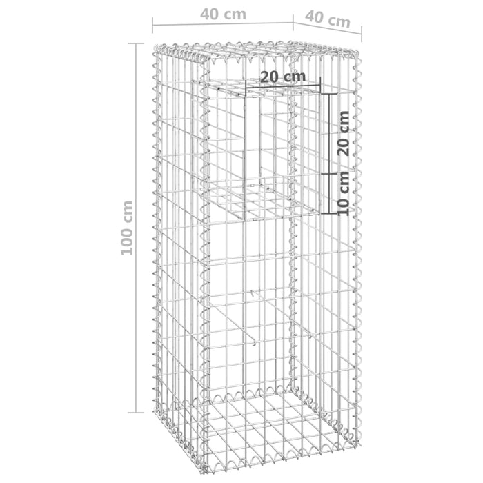 Cesti a Gabbione a Torre 2 pz 40x40x100 cm in Ferro cod mxl 64807