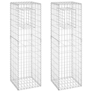 Cesti a Gabbione a Torre 2 pz 40x40x140 cm in Ferro cod mxl 59229