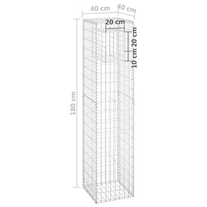 Cesti a Gabbione a Torre 2 pz 40x40x180 cm in Ferro 151265