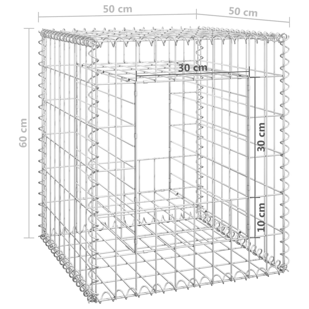 Cesto a Gabbione a Torre 50x50x60 cm in Ferro cod mxl 70855