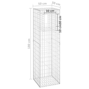 Cesto a Gabbione a Torre 50x50x180 cm in Ferro 151272