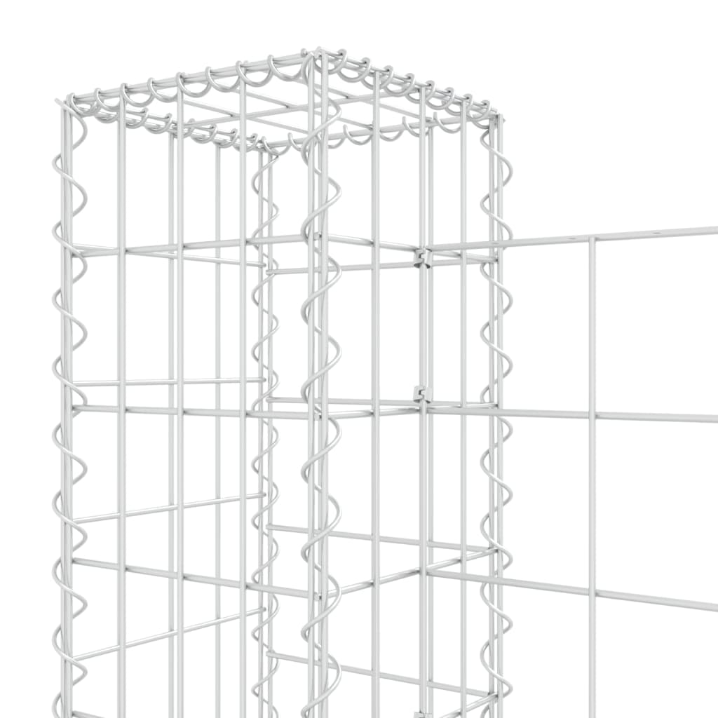 Cesto Gabbione a U con 6 Pali in Ferro 620x20x100 cm cod mxl 19137