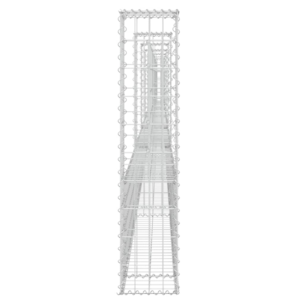 Cesto Gabbione a U con 7 Pali in Ferro 740x20x100 cm 151280